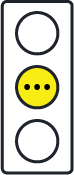 A traffic light icon with the center circle in yellow with an ellipsis, indicating caution. 
