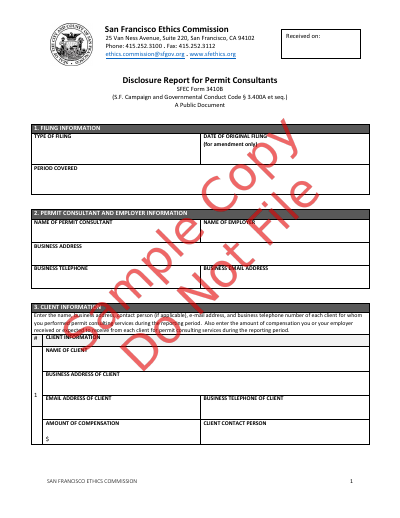 Sample Form 3410B