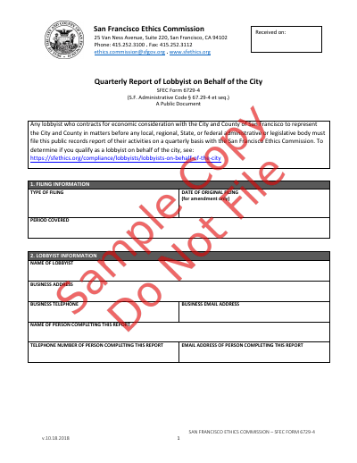 Sample Form 6729-4